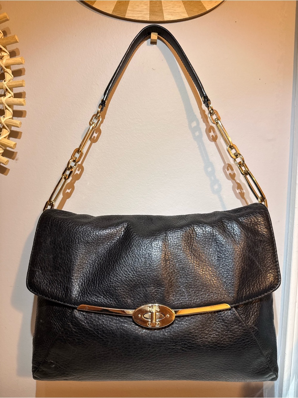 Coach Kristin Leather Flap Shoulder Bag